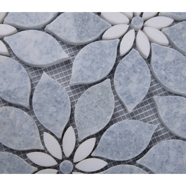 Byzantin Mosaic Floral 5" x 5" Natural Stone Mosaic Wall & Floor Tile